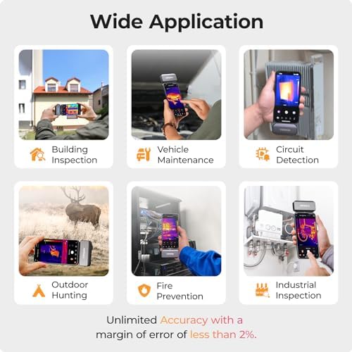 Bild 5 - TOPDON TC002C-A Wärmebildkamera für iPhone 15/16 Serie und iPads, 512 x 384 TISR IR-Auflösung, –20 °C bis +550 °C Temperaturbereich, 25Hz, Infrarot kamera mit Typ-C-Anschluss für undicht, Hauswartung