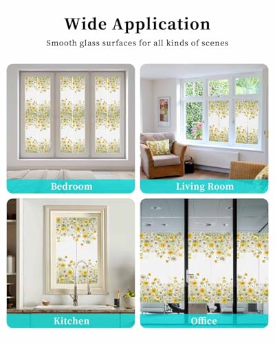 Película decorativa de ventana con margaritas amarillas 17.7"x39.3" miniatura 7