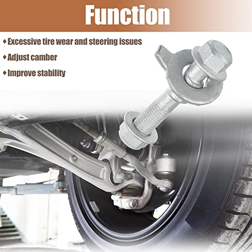 X Autohaux 2 Set Alignment Camber Caster Castor Adjusting Bolt Kit For Dodge Sprinter 3500 2007-2009 For Honda Fit 2007-2019 For Hyundai Elantra 2007-2017 #TOP6