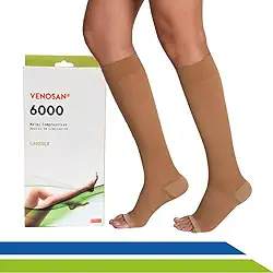 Meia Média Compressão 20-30 mmHg Venosan 6000 3/4 de Pé Aberto ou Fechado Circulação Sanguínea Viagens Gestação Varizes
