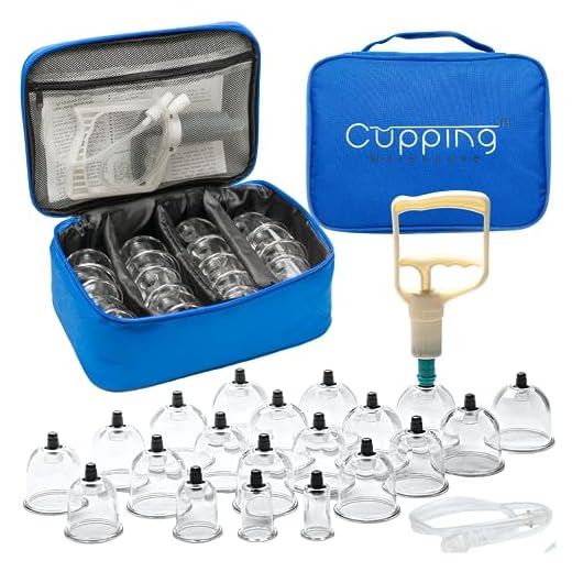 Cupping Warehouse 20 Cup Polycarbonate Professional Massage Cupping Therapy Sets with Pump Gun and Extension Tube with Remove-able Silicone Valve