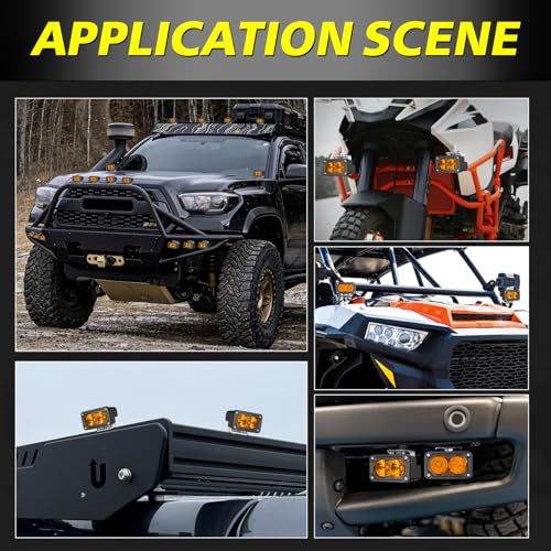 Image of Amber LED Pods, AKD Part 3 Inch CREE LED Fog Lights 40W Spot LED Lights Pods Mini Amber Chase Lights Ditch Light 2 Packs for Truck Motorcycle UTV SUV ATV Dirt Bike Snowmobile