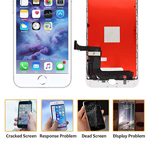 Keytas For Iphone 7 Plus Screen Replacement Kit White 5.5" Lcd Display Iphone 7 Plus 5.5 Inch 3D Touch Screen Digitizer Frame Assembly With Free Repair Tools Kit+ Screen Protector (White). #TOP4
