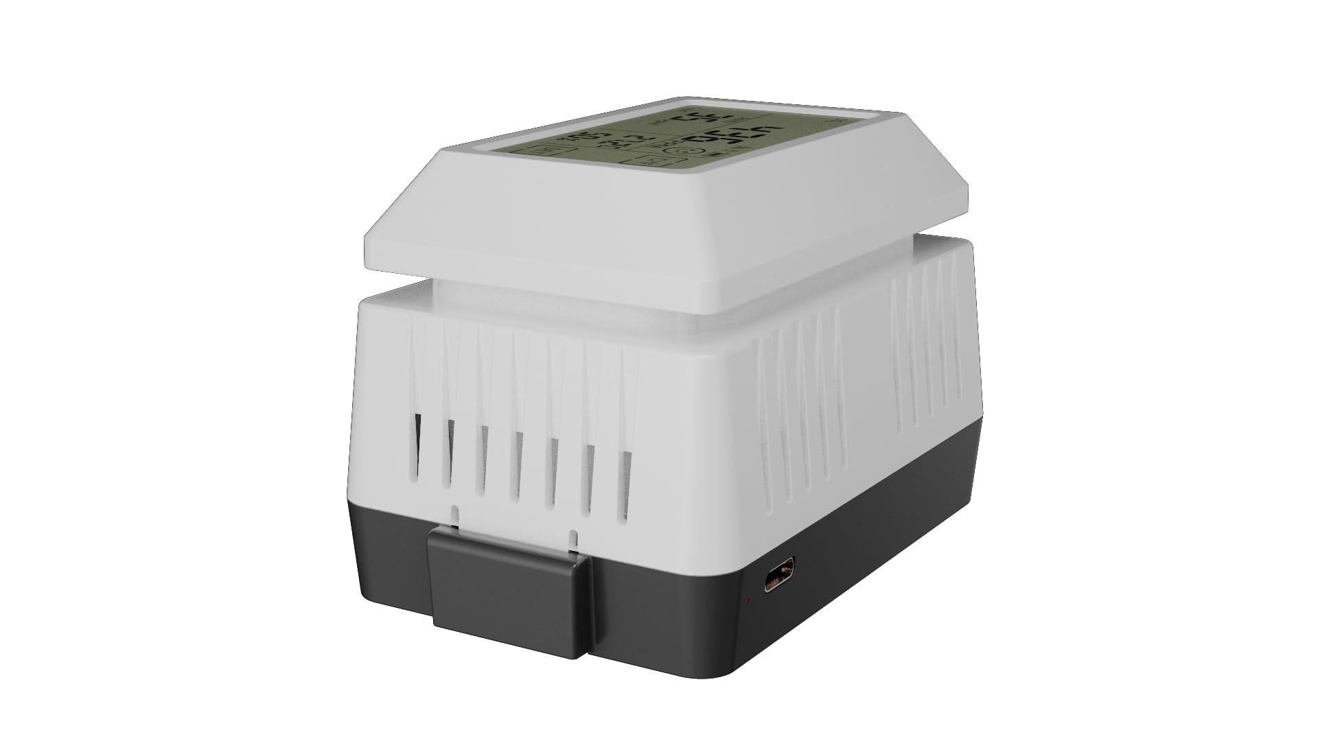 ECOWITT CO2/Monitorowanie jakości powietrza Sensor WH46D, 7 w 1 Domowy CO2(NDIR)/PM1.0/PM2.5/PM4.0/PM10/Temperatura/Wilgotność AQI Sensor z ekranem LCD, miernik stężenia dwutlenku węgla do biura