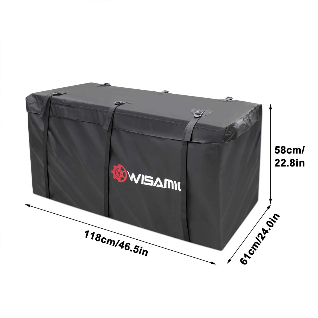 Maletero Trasero Wisamic para Enganche de Remolque Bolsa de Equipaje Trasera Extensible para Coche: Bolsa de Carga Impermeable 118x61x58cm (417 litros), Lona de PVC 500 x 500 D