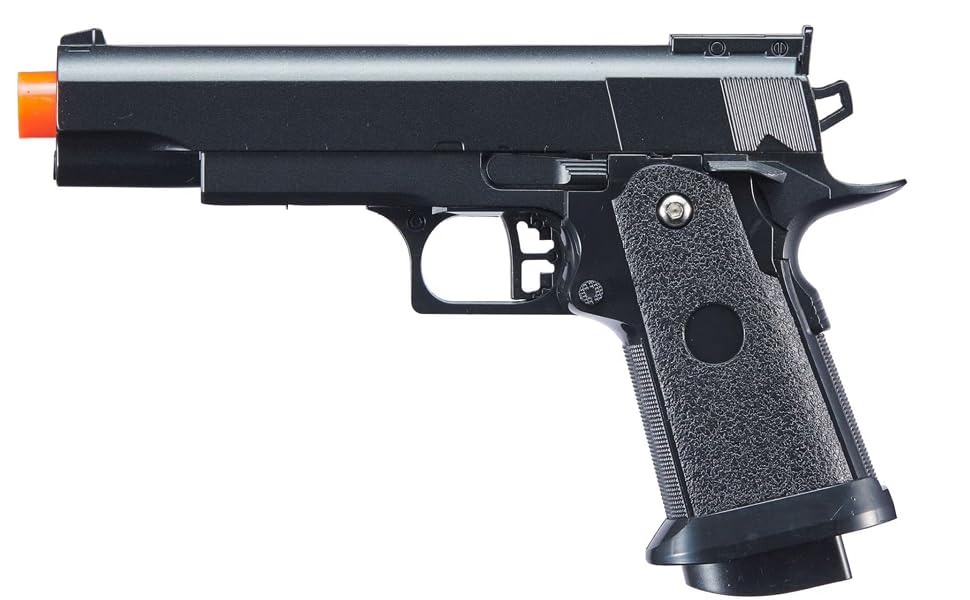 Airsoft M1911 Spring Airsoft Pistol Heavy (Alloy Shell) 1:1 Scale - Black