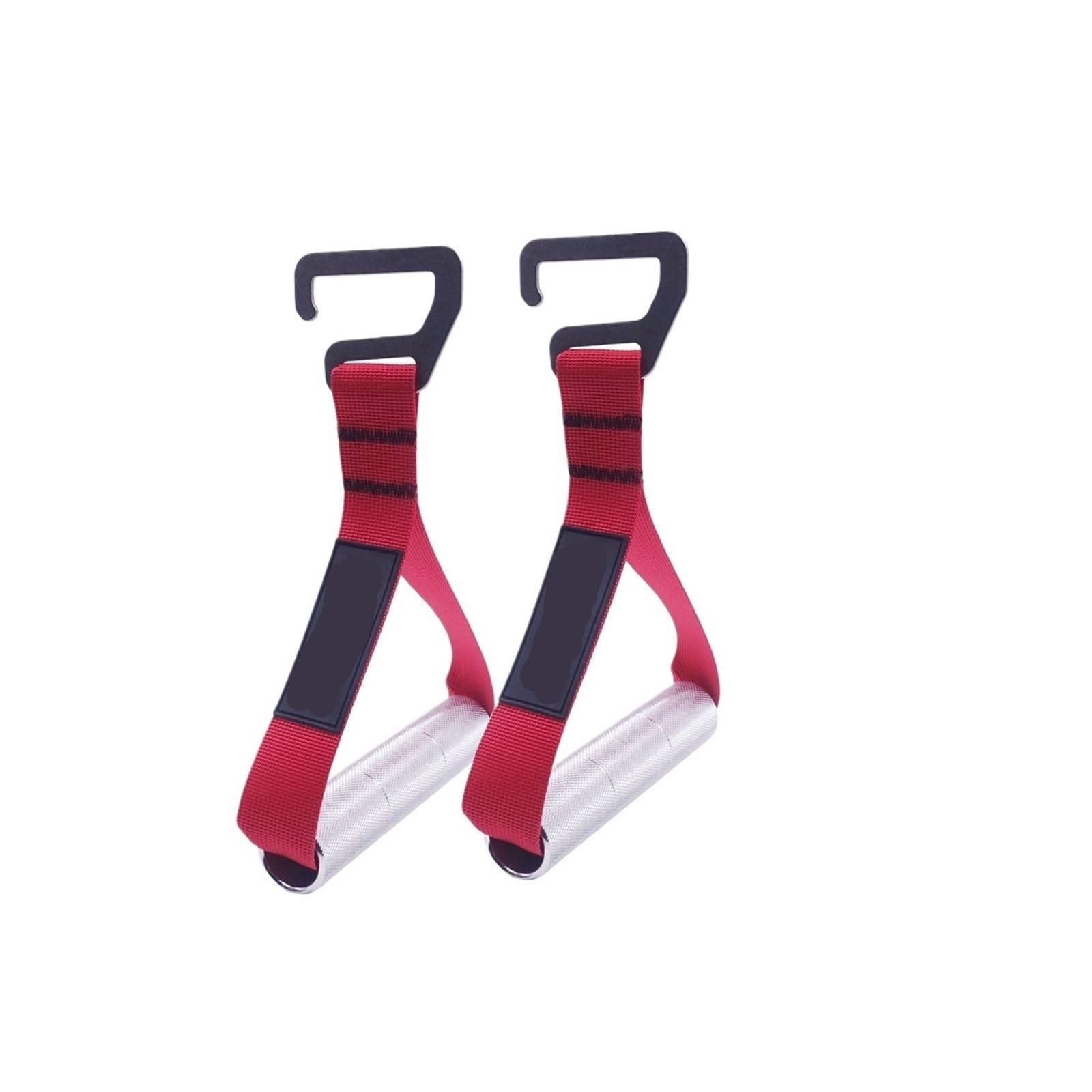 1pair Resistance Band Exercise Handles for Wide Elastic Band Home Gym Strength Training Heavy Workout Fitness Equipment Maniglie da Palestra (Color : Red Metal)