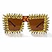 ICARA Punk Rock Square Sunglasses for Women | Retro Fashion Shiny Rhinestone Decor Sun Glasses | UV Protection Eyewear (Yellow Diamond Tea Lens)