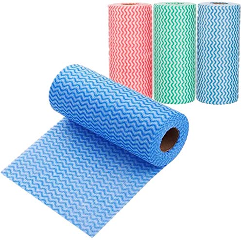 3 Rolls counts Reusable Disposable Non-Woven dish washing cloths Lazy Rag Cleaning Wipes Towels Cleaning Cloth for home and kitchen