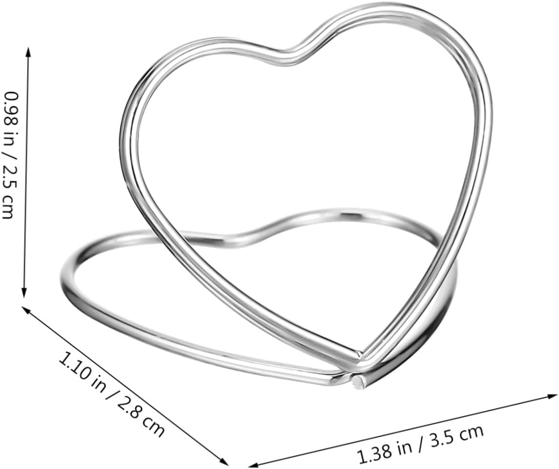 PRETYZOOM 48pcs Heart Shape Table Number Holders Stylish Memo Clip Stands for Weddings Events and Parties Photo Display Holders for Gatherings