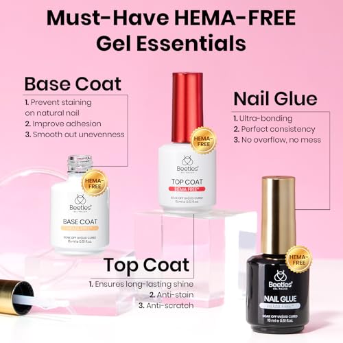 Image of Beetles Gel Nail Kit with Mini Nail Lamp Etch-X, Almond Medium Nail Tips