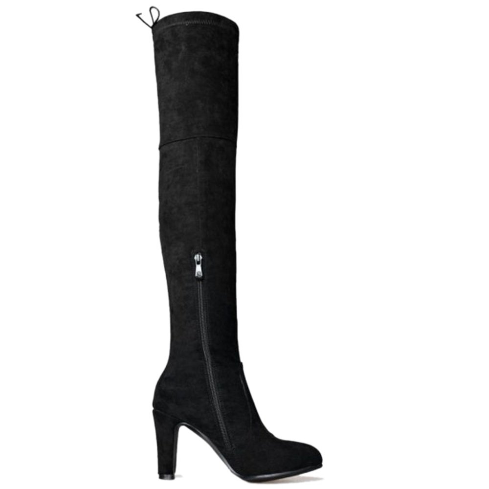 Onewus Botas altas de tacón alto por encima de la rodilla de las mujeres Botas de caña larga