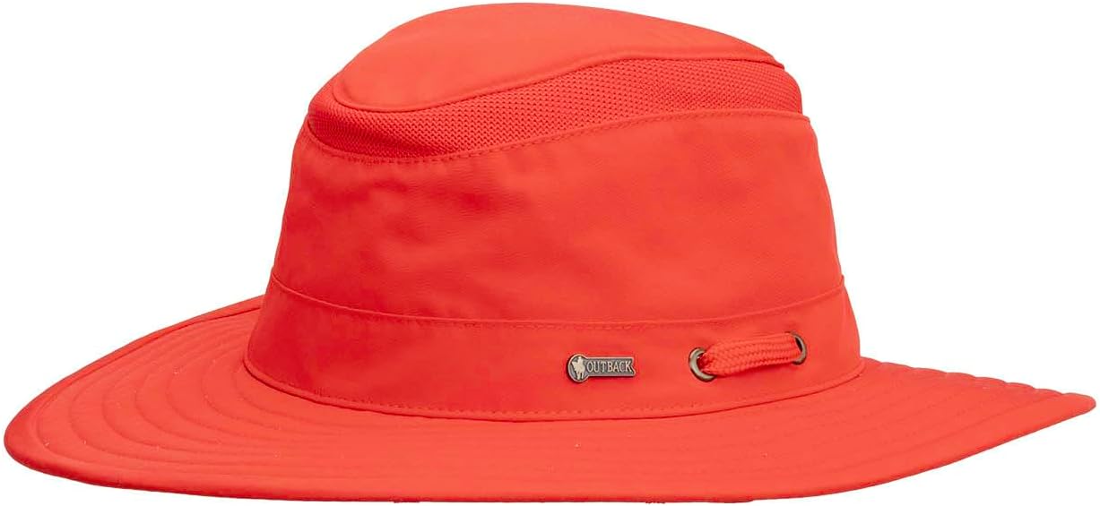 Outback Trading 14854 Unisex Rocky River UPF 50 Rating 4" Crown Water-Resistant Poly-Cotton Outdoor Sun Hat with Chin Cord