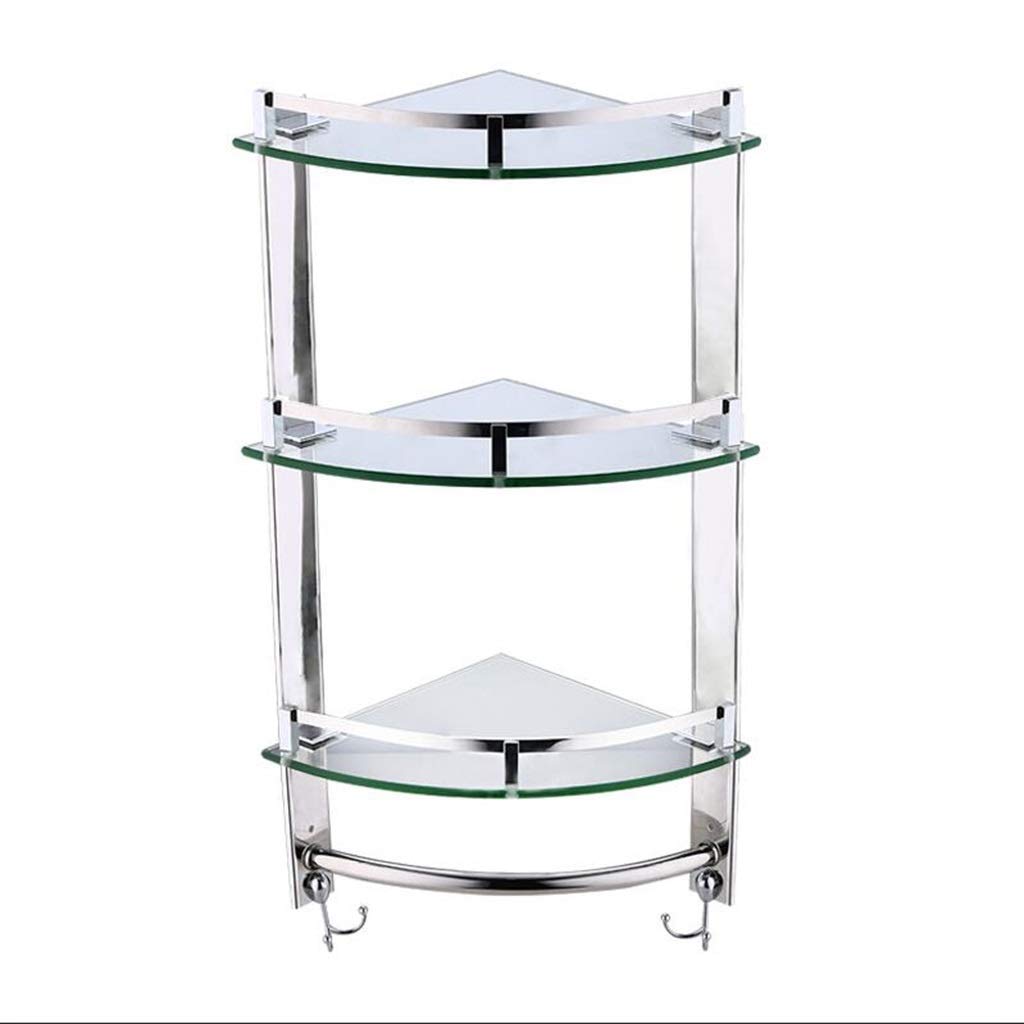 Estante De Esquina para Baño, Moderno Estante De Vidrio Templado, De Acero Inoxidable, para Ducha, Montado En La Pared, Accesorios para Lavabo(C)