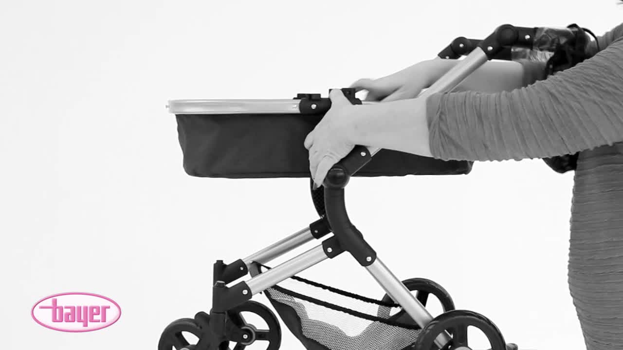 Bayer Design - Poppenwagen Neo Vario - Grijs met vlinder