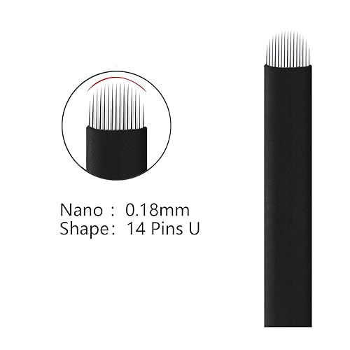 Miniatura 16 de S12 30 agujas Microblading 0.007 in Nano, aguja desechable para tatuaje de cejas para máquina de maquillaje permanente, suministros manual, 12