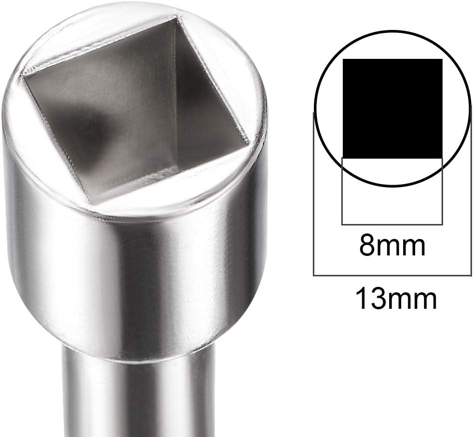 uxcell Electrical Cabinet Key 8mm Zinc Alloy Square Water Meter Box Safety Key 5Pcs