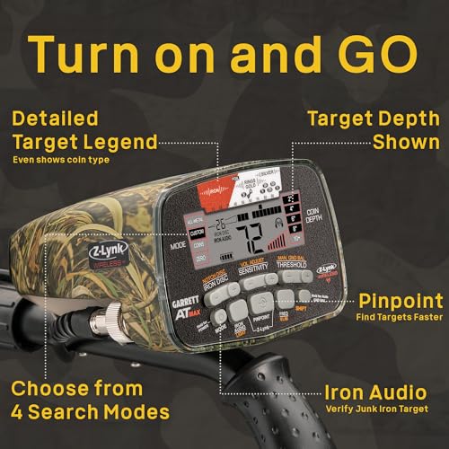 Image of Garrett AT Max Jase Robertson Signature Edition - Waterproof to 10ft, Z-Lynk Wireless, Iron Audio, Adjustable Threshold, Includes MS-3 Headphones & Duck Call