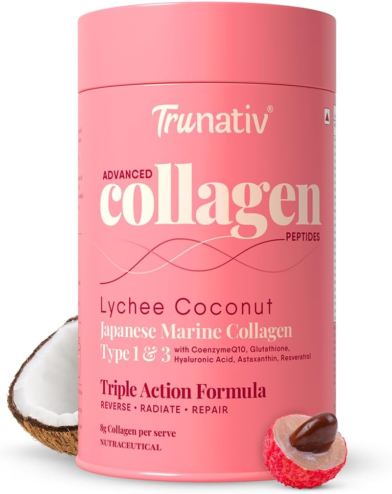 Collagen Supplements | Advanced Japanese Marine Collagen Powder for Women & Men | Type 1 and 3 Hydrolyzed Peptides | Supplement with Hyaluronic Acid | Supports Skin Glow, Hair Growth, and Nail Strength | Lychee Coconut (200g)