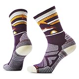 Smartwool, Women's, Hike Light Cushion Mountain Moon Crew, Purple Iris, Small