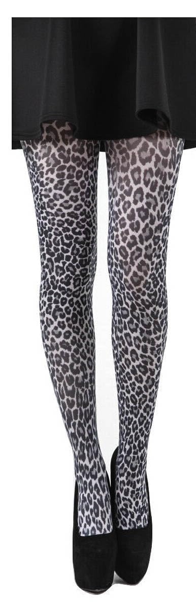 Mytoptrendz Women's White Mytoptrendz® - Girls Animal Print Tights Small Leopard Printed Soft Microfiber Soft Strechy Pantyhose - Black (One Size)