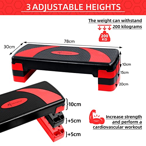 Active Forever Aerobic stepper voor thuis, quiltplank, 3 instelbare hoogtes (10 cm/15 cm/20 cm), geschikt voor thuis en op kantoor - Afbeelding 3