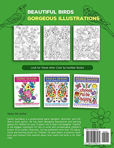 Beautiful Birds: Color By Number Book for Adults Relaxation and Stress Relief (Color by Number Coloring Book for Adults) - Image 2