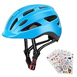 DesignSter Kinderhelm Fahrradhelm Kinder Skaterhelm Verstellbar Fahrrad Helm Mit CE Zertifikat (52-56cm, Blau)