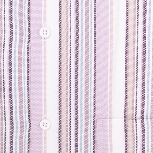 Image of 7-DAYS Men's Premium Striped Shirt - 100% Cotton, Tailored Fit (Between Slim & Regular), Full Sleeve, with Pocket - Smart Office & Casual Look