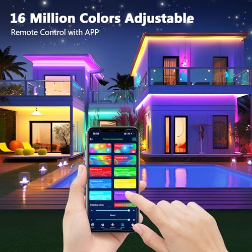 Led Strip 10m, RGB Led Streifen, Bluetooth Smart Led Band Selbstklebend, LED Leiste mit Fernbedienung und APP, LED Lights Dimmbar, Musik Sync, Timer-Einstellung für Gaming Zimmer, Room, Küche, Party
