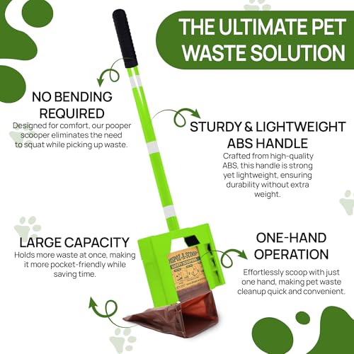 Dispoz-A-Scoop® Revolutionary 4-in-1 Dog Poop Scooper, 24" Handle & 8 Refill Bags - Fast, Easy, Clean with Disposable Bag Attachment, Just Scoop & "Pop" into trash. U.S.A, Always Stays Clean. by Healthpro Prods. - Image 4