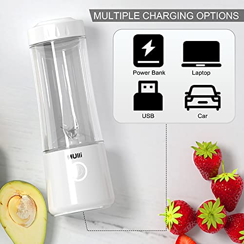 Mulli Draagbare blender, persoonlijke USB-mixer voor smoothie en shakes, mini-blender met zes messen voor babyvoeding, reizen, sportschool - Afbeelding 4