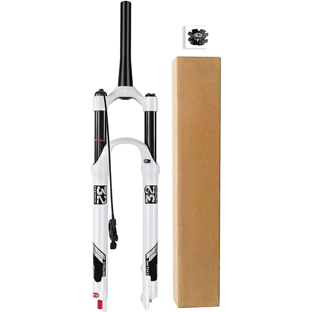 Forcella Anteriore Pneumatica con Sospensione per Mountain Bike 26 27,5 29 Pollici, Lega di Magnesio 1-1/8 "Tubo Sterzo Dritto Forcella Anteriore per Bicicletta 140 Mm,Remote lockb,29inch