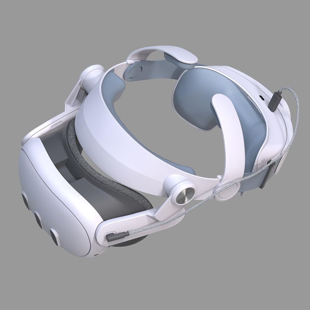 Kopfband für Meta 3 3S mit Akku, Dual-Schnellladung, bequeme Passform, erweiterte Spielzeit, VR-Gaming-Zubehör, Weiß