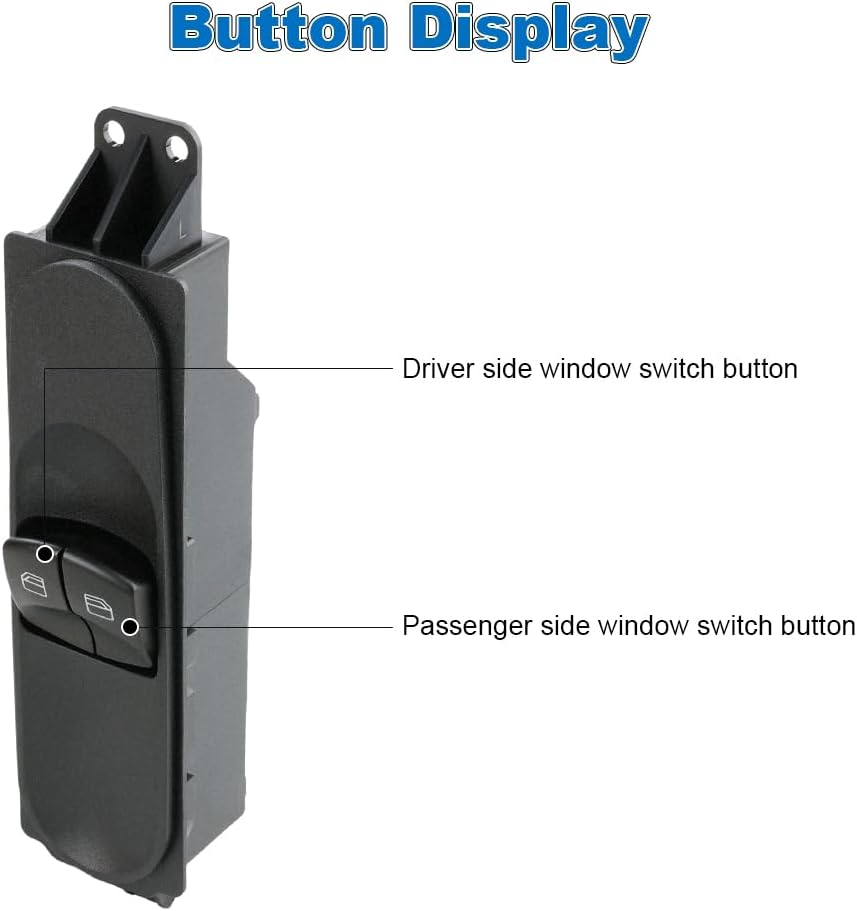 WMPHE Window Switch Compatible with Dodge Mercedes-Benz Freightliner Sprinter 2500 3500 3.0L V6, Power Window Switch, Driver Side 0+4 Pins, Replacement for 9065451513, A9065450513