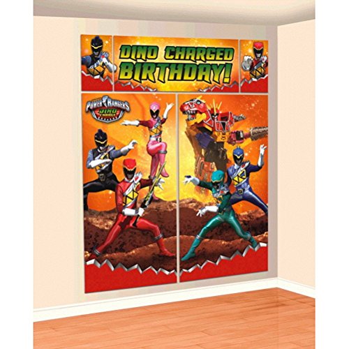 Amscan Power Rangers Dino Charge Scene Setters Wall Decorating Kit