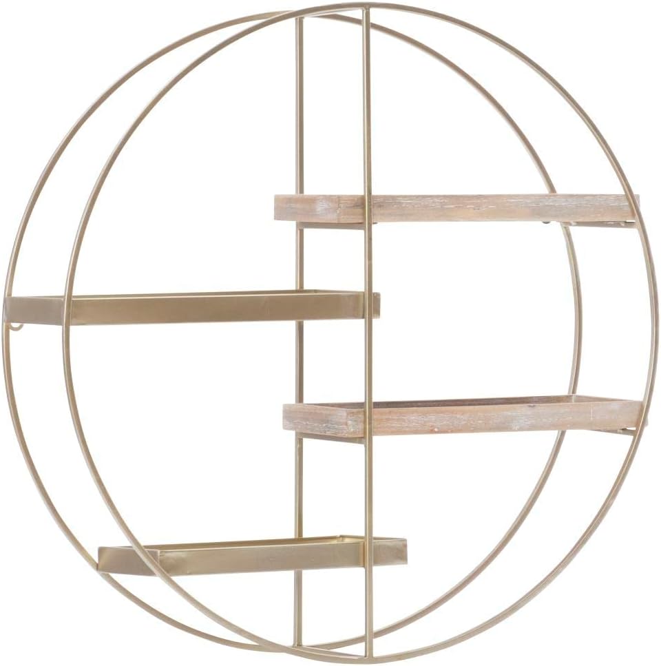 Linon Lindell Round 4 Shelf Wall Storage Gold