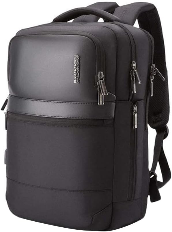 American Tourister Rubio Polyester Zip Closure Laptop Backpack (BLACK, FREE SIZE