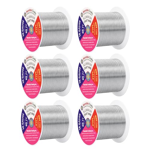 Image of Mandala Crafts 16 Gauge Silver Tone Combo Anodized Aluminum Craft Wire | 390 FT, Colored, Flexible, Bendable for Bonsai Armature Sculpting Wire Wrapping Jewelry Making, Weather & Tarnish Resistant