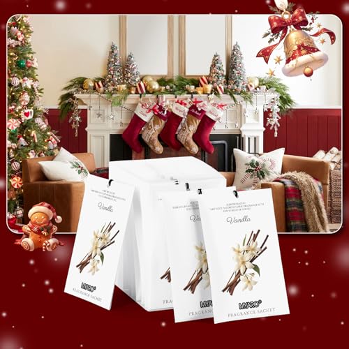 Image of MYARO 12 Packs Vanilla Scented Sachets for Drawer and Closet, Long-Lasting Closet Sachet Bags Drawer Deodorizers Fresh Scents, Home Fragrance for Lover