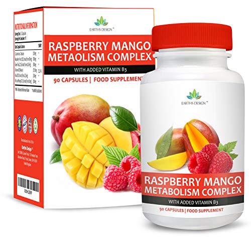 Cetonas de Frambuesa - Complejo de Máxima Concentración con Mango Africano - Con Acetil L-Carnitina, Té Verde y Baya de Acai - Suplemento Para Hombres y Mujeres - 90 Cápsulas de Earths Design