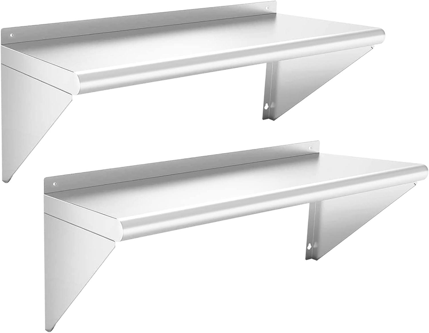 Stainless Steel Shelf 12″ x 36″ – 2 Pack 300 lb Wall Mounted Commercial Stainless Steel Shelves Metal Shelving for Restaurant Kitchen Stainless Steel Shelf 12″ x 36″ – 2 Pack 300 lb Wall Mounted Commercial Stainless Steel Shelves Metal Shelving for Restaurant Kitchen