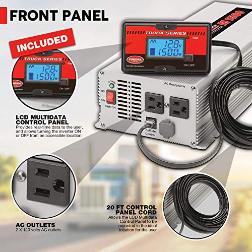 Tundra M Series - Power Inverter - Modified Sine Wave 1500W / 12V Dc To 120V Ac - M1500 #TOP3