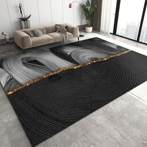 Tapis 3D géométrique abstrait 180x280 cm antidérapant pour grand salon et chambre - 2