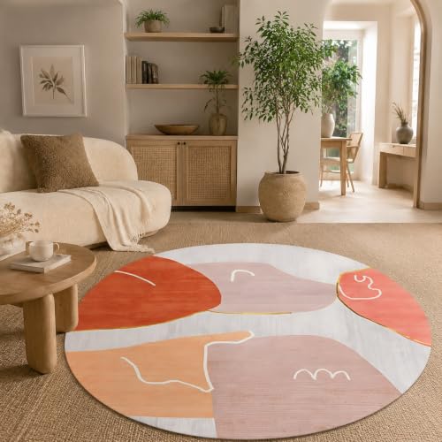 Tapis rond moderne abstrait de qualité supérieure 100 cm - 2