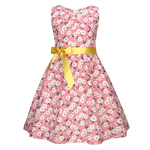 Vestido para niños y niñas, floral, bohemio, floral, sin mangas, con tirantes de playa, vestido de princesa, disfraz para niños, Rosa., 8 años