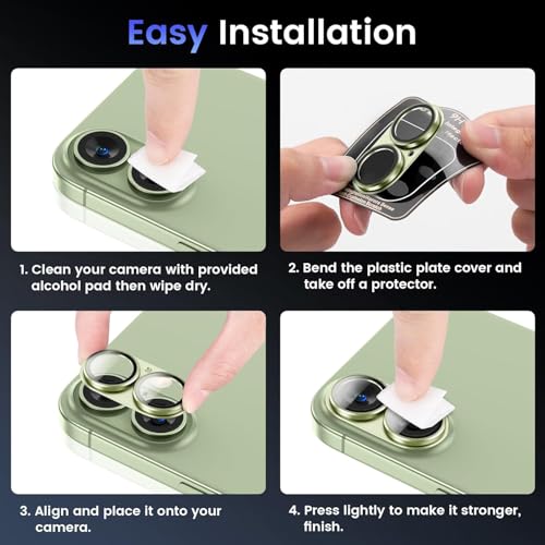 Image of Camera Lens Protector Tempered Glass for iPhone 17 - Alloy Metal Cover with Tempered Glass - Scratch Resistant, Easy Installation