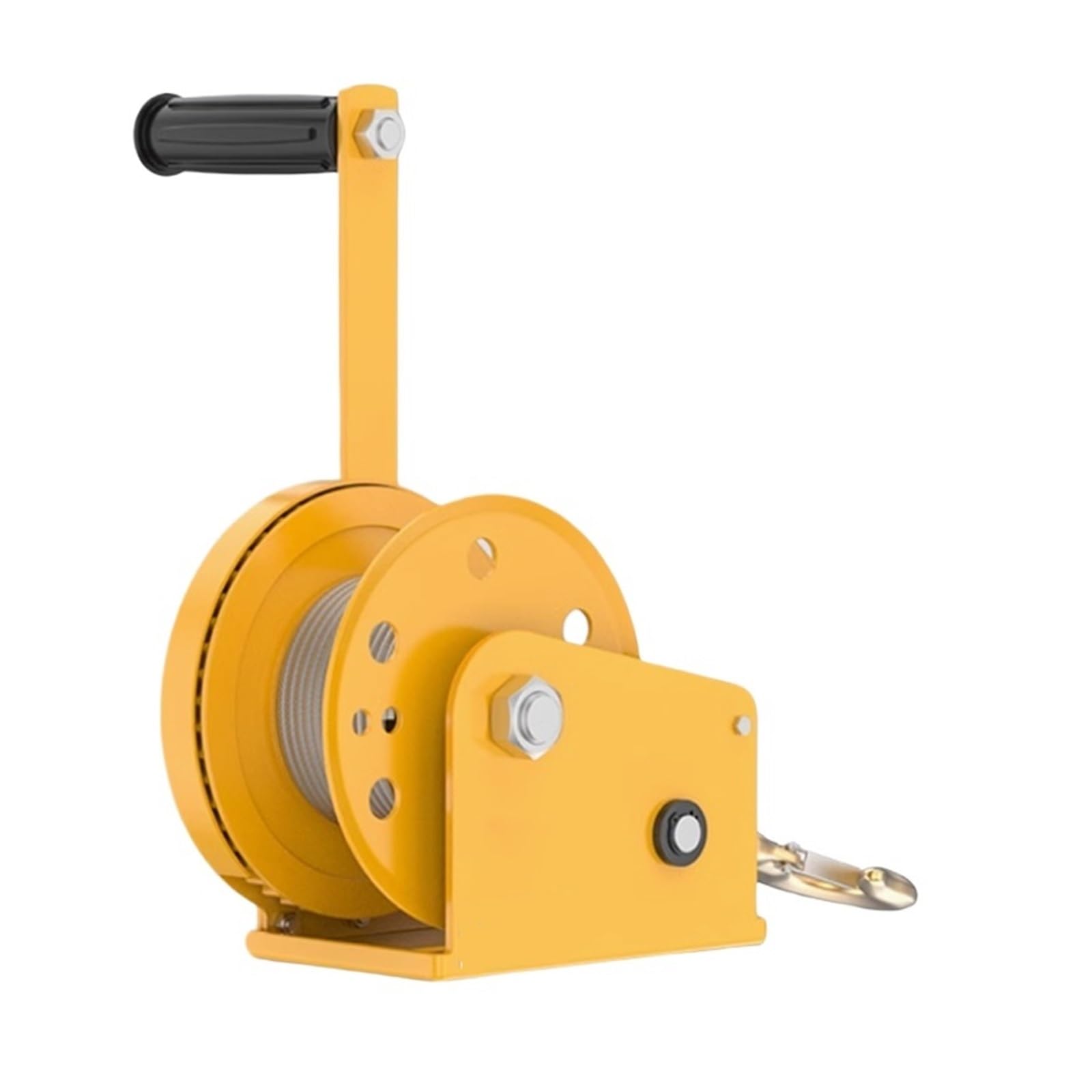 Verricello manuale da 544,3 kg, autoserrante, con manovella, strumento di sollevamento portatile con cavo da 5 m per un facile sollevamento e trazione del carico