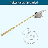 Vista 3 de Kit universal de repuesto de mango de inodoro de montaje frontal de metal compatible con piezas de tanque de inodoro Kohler, manija de palanca