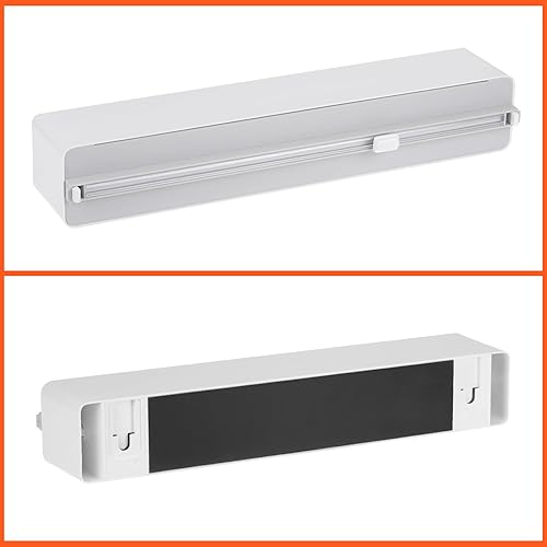 Miniatura 10 de uxcell Dispensador de plástico de 14 x 2.6 pulgadas con cortador e parte inferior magnética, adecuado para papel de estaño, envoltura de plástico,